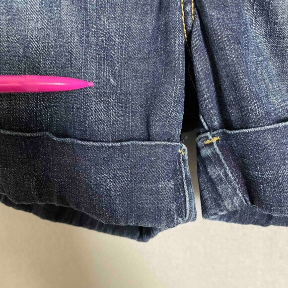 SALE! BABY PHAT Y2K Dark Denim Cuffed Shorts Size 13 Juniors - Picture 9 of 10